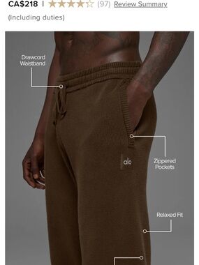 ALO Yoga Men's Knit Joggers in Brown